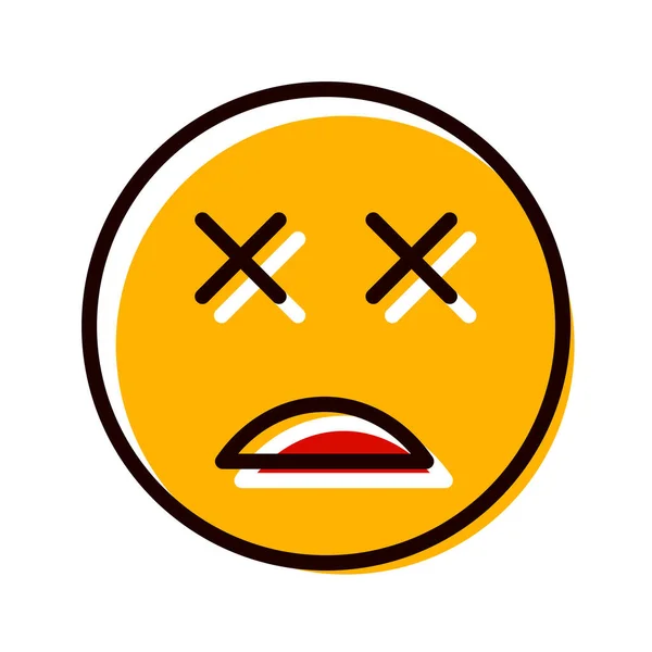 Νεκρή Εικόνα Emoji Μοντέρνο Στυλ Απομονωμένο Φόντο — Διανυσματικό Αρχείο