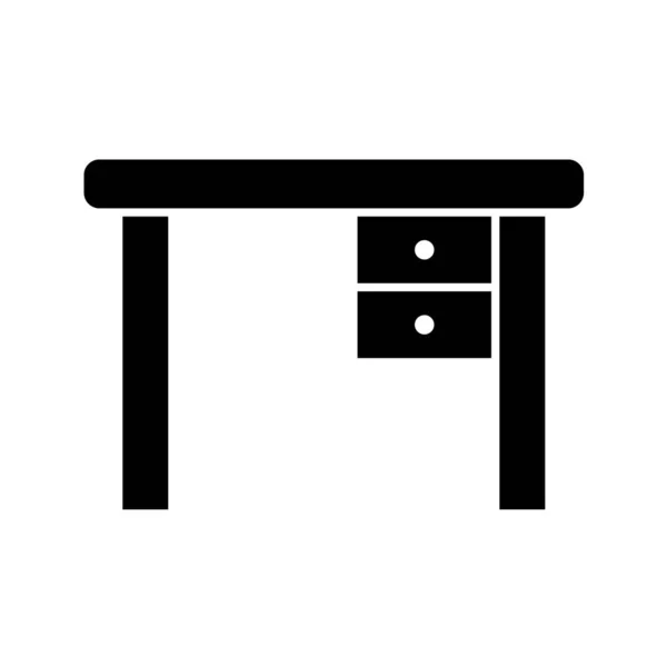 Ikona Tabeli Czarnym Stylu Izolowane Białym Tle Ilustracja Wektor Symbolu — Wektor stockowy