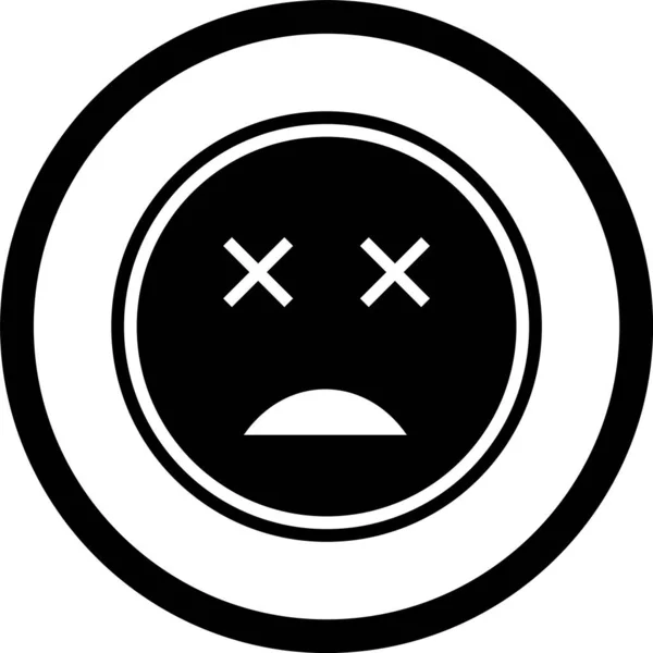 Martwa Ikona Emoji Modnym Stylu Izolowane Tło — Wektor stockowy