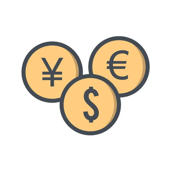 Geld Symbol Vektor Illustration Flacher Designstil — Stockvektor