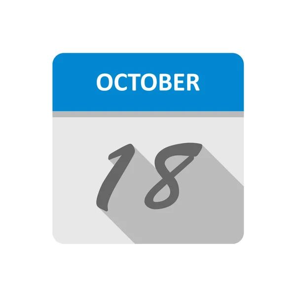 Calendario Con Fecha Octubre — Vector de stock