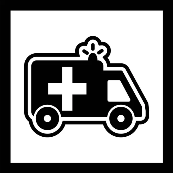 Ambulância Carro Ícone Vetor Ilustração — Vetor de Stock