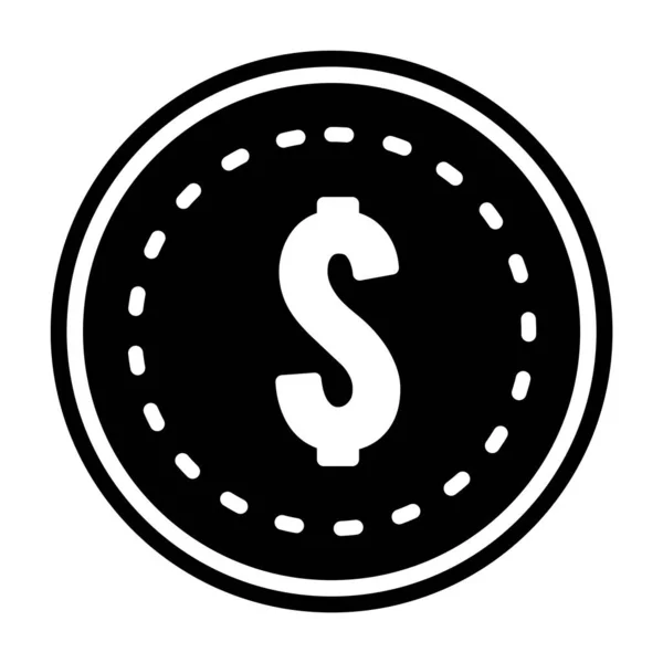 Доллары Икона Монет Модном Стиле Изолированный Фон — стоковый вектор