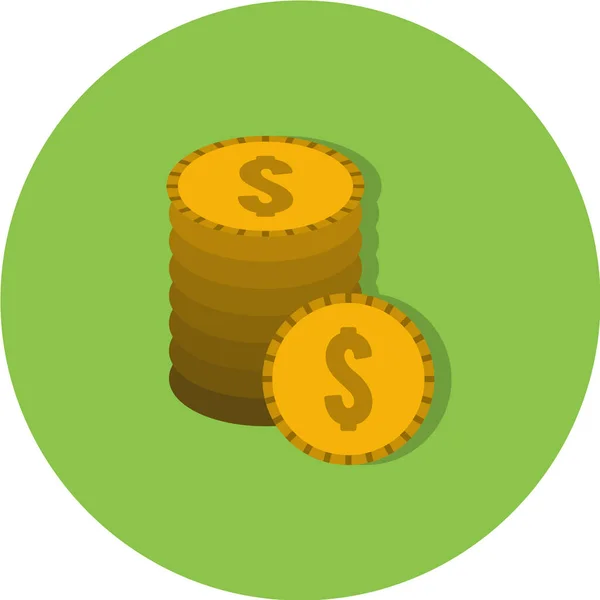 Dollar Coins Vector Icon — Stock Vector