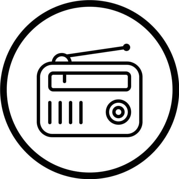 Απεικόνιση Διανύσματος Ραδιοφώνου Απλό Εικονίδιο — Διανυσματικό Αρχείο