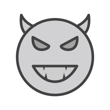  Şeytan Emoji Simgesi Moda Tarzı İzole Arkaplan