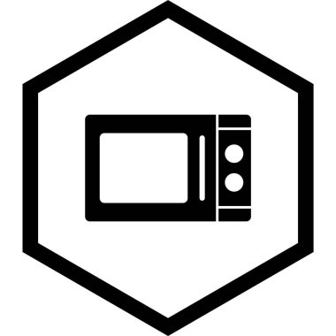 Moda Biçimli Mikrodalga Fırın Simgesi İzole Arkaplan