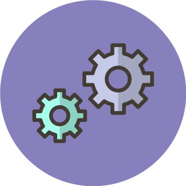 dişli düz vektör simgesi