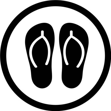 Siyah parmak arası terliklerin vektör çizimi