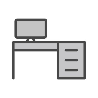 Ofis Tablosu Simgesi Moda Biçiminde İzole Arkaplan  