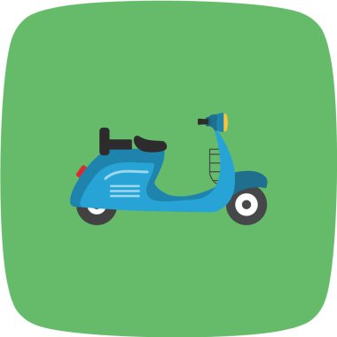 Yeşil bir scooter 'ın vektör çizimi