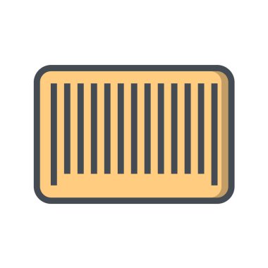 Beyaz arkaplanda izole edilmiş çizgi film tarzında tarama simgesi. bıçkıhane ve kereste sembolü vektör çizimi.