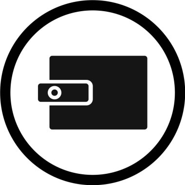 Para ikonlu cüzdan. vektör illüstrasyonu