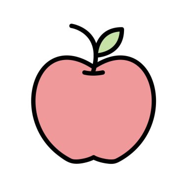 Beyaz arka planda elma ikonu. vektör illüstrasyonu