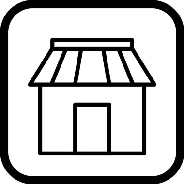 dükkan simgesi, vektör illüstrasyonu.