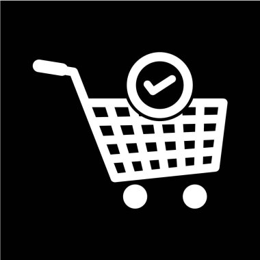 Alışveriş arabası simgesi, vektör illüstrasyonu