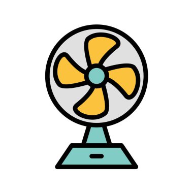 Vektör illüstrasyonu, hava vantilatörünün basit simgesi