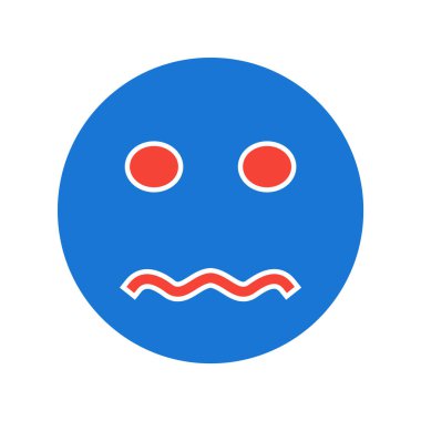 Gergin Emoji Simgesi Moda Tarzı İzole Arkaplan 