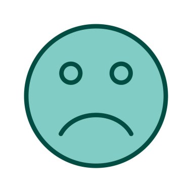 Moda Biçimli Üzgün Emoji Simgesi İzole Arkaplan