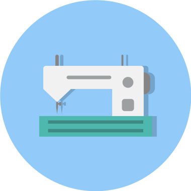 Dikiş makinesi simgesi. Düz dizayn. vektörde yapıldı