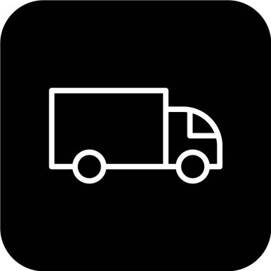 Teslimat kamyonu ikonu. vektör illüstrasyonu