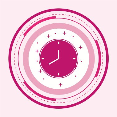 pembe saat vektör illüstrasyonu