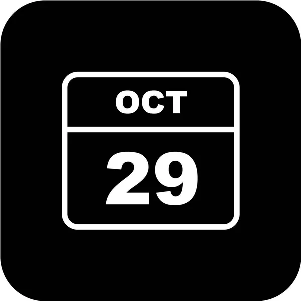 Calendario Con Fecha Octubre — Vector de stock