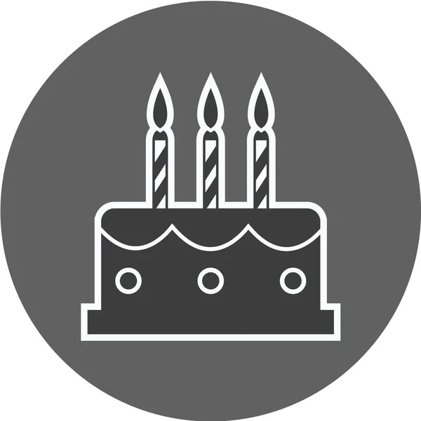 День Народження Торт Векторна Іконка — стоковий вектор