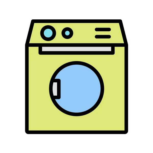 Máquina Lavar Roupa Ícone Vetor Ilustração Design Gráfico — Vetor de Stock