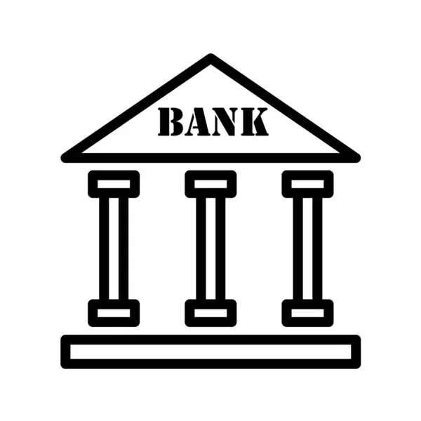 Bank Gebouw Pictogram Vector Illustratie — Stockvector