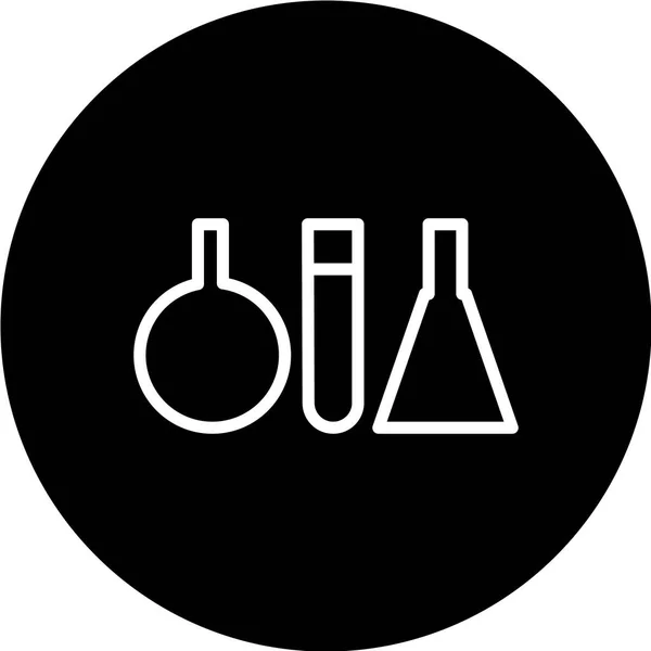 Provrörsikonen Svart Stil Isolerad Vit Bakgrund Laboratorium Symbol Vektor Illustration — Stock vektor