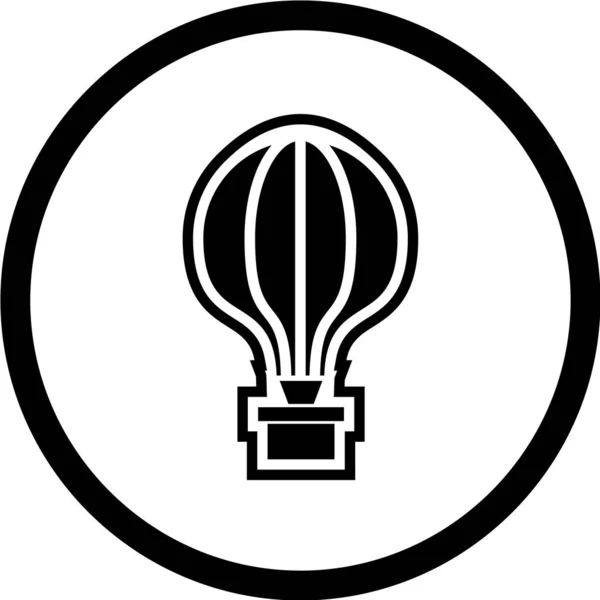 Icône Ballon Air Chaud Dans Style Noir Isolé Sur Fond — Image vectorielle