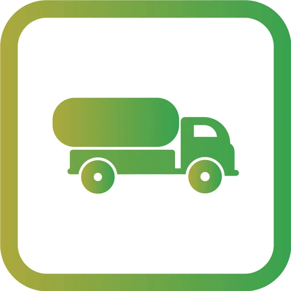 Vector Illustration Green Truck Icon — Stock Vector