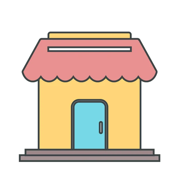 Tienda Con Icono Carrito Compras — Vector de stock