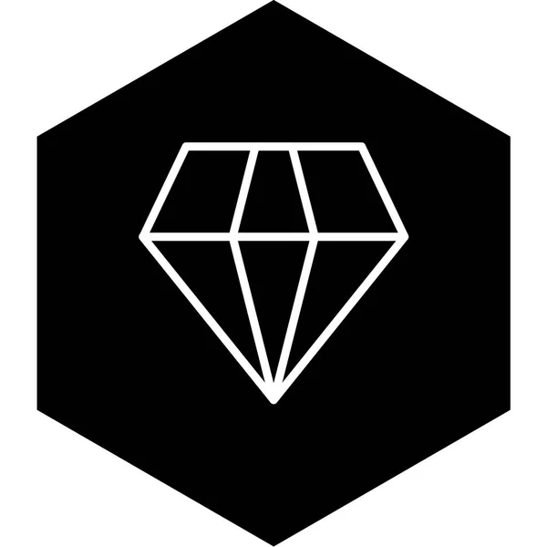 Ícone Diamante Ilustração Vetorial — Vetor de Stock