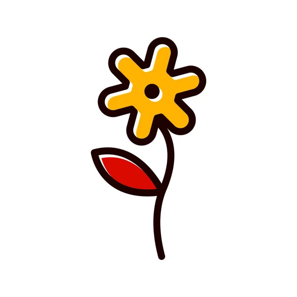 Квіткова Ікона Стиль Моди Ізольований Фон — стоковий вектор