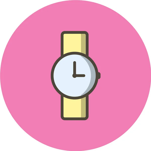 Reloj Icono Vector Plano — Vector de stock