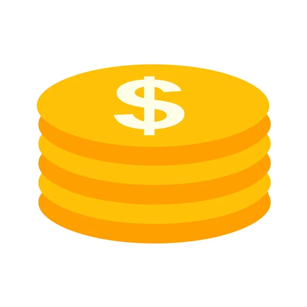 Dollar Coins Icon Vector Illustration — Stock Vector