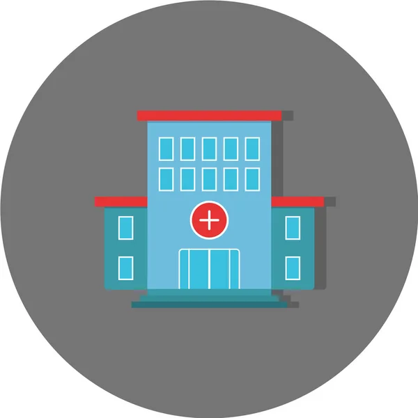 Hospital Con Cruz Icono Médico Ilustración Vectorial — Vector de stock