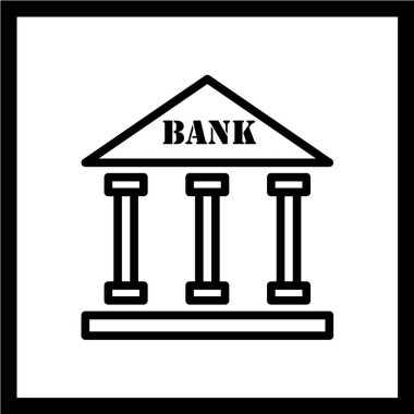 Bankanın basit simgesi, vektör illüstrasyonu 