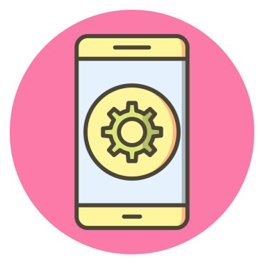 Mobil Uygulama Simgesi Moda Biçimi İzole Arkaplanda Ayarlanıyor