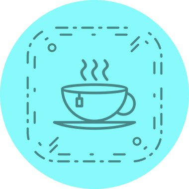 Moda Biçimli Çay Simgesi İzole Arkaplan