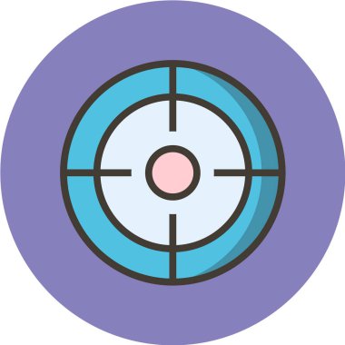 Siyah arkaplanda vektör hedef simgesi 