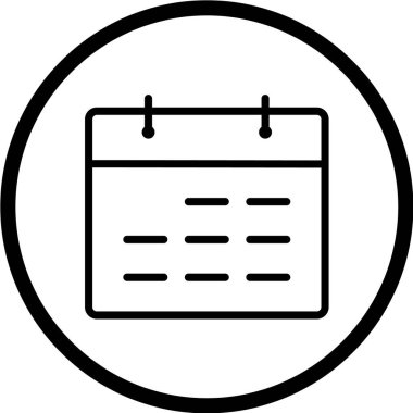 Bir takvim simgesinin vektör illüstrasyonu