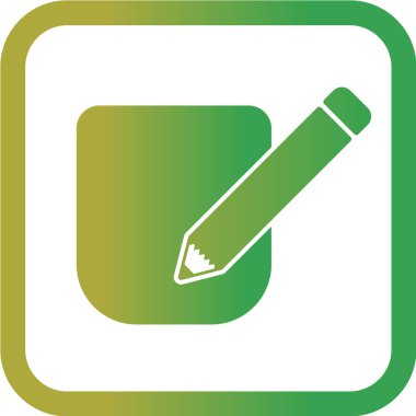 Yeşil arkaplanda düz bir kalem simgesi