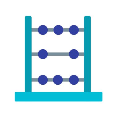 beyaz arkaplanda düz stil abaküs simgesi