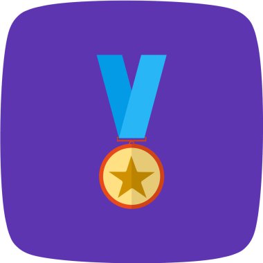 Beyaz arkaplanda madalya simgesi