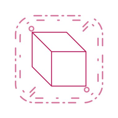 küp vektör simgesi. düzenlenebilir vuruş tasarımı.