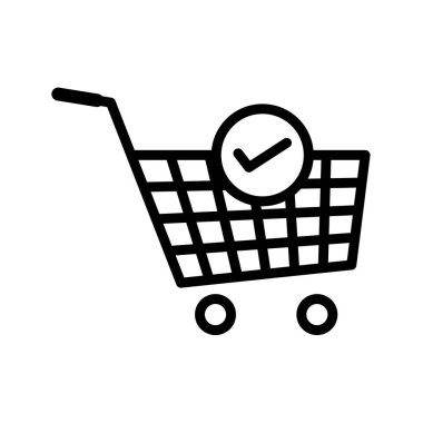 Alışveriş arabası simgesi, vektör illüstrasyonu