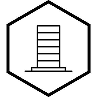 Moda Biçimli Skycraper Simgesi İzole Arkaplan